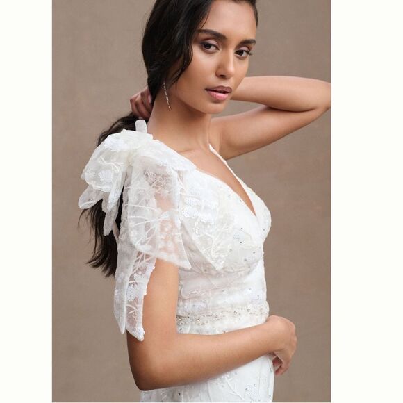 Anthropologie Mac Duggal Natalie V-Neck Beaded Embroidered Sleeveless/ size 14 - Picture 4 of 10